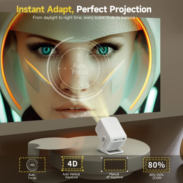 Magcubic HY310X 4K Mini Projetor de foco automático com Full HD 1080P 420ANSI Android 11 Keystone para projetor de suporte de teatro ao ar livre - Imagem 4