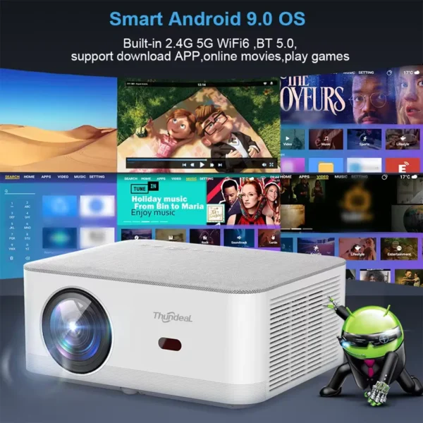 ThundeaL Mini Projetor Portátil TD92 Pro FHD 1080P Full HD Feixe 4K Vídeo WiFi Projetor Android TD92Pro Filme 3D Home Theater - Imagem 2