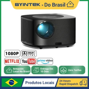 BYINTEK X30 Full HD 1080P Projetor licenciado Sistema de TV Netflix Auto-foco Dolby Smart WIFI LCD LED Vídeo Projetor de home theater