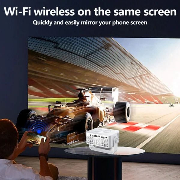 Projetor Portátil Projetor WiFi Auto Keystone Correction 360 ° Rotação 150ANSI 1080P com Controle Remoto para Sesões de Jogos - Imagem 4