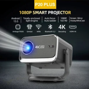 WZATCO P20 PLUS Android 13.0 Smart WiFi 6G 4K Full HD 1080P LCD LED Projetor de foco automático de vídeo Home theater Proyectores com RJ45