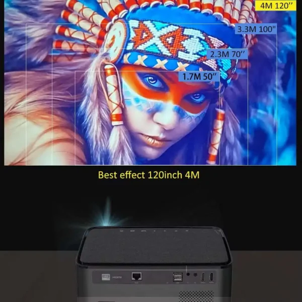 Touyinger RD828 1080P Full HD Projetor WIFI Multiscreen Projetor 1920x1080P SmartPhone Beamer 3D Home Theater Video Cinema - Imagem 6