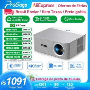 PROGAGA Full HD 1080P Projetor 4k PG610W Android WiFi Foco automático PG610 Projetor portátil PK DLP Home Theater Feixe de filme ao ar livre projetor 4k portátil mini projetor casa inteligente video game portátil