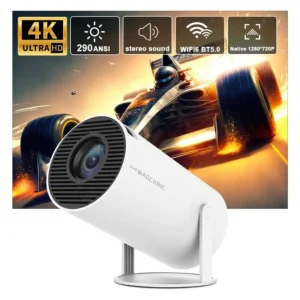 Projetor magcúbico hy300 pro 4k android 11 duplo wifi6 290ansi allwinner h713 bt5.0 1080p 1280*720p cinema em casa projetor ao ar livre
