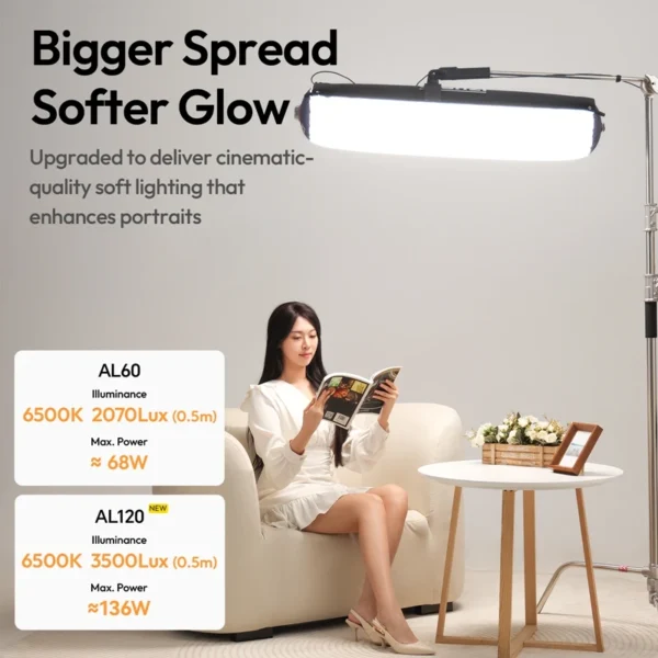 Ulanzi AL60 Luz LED inflável 2700K-6500K Luz de ar macio bicolor com alça Controle de APP portátil para estúdio de fotografia - Imagem 3