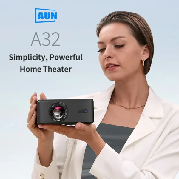AUN A32 MINI Projetor Suporte Home Theater Portátil LED Projetor WIFI Espelho Android IOS Telefone Tablet Computador 4K 1080P Filme - Imagem 3