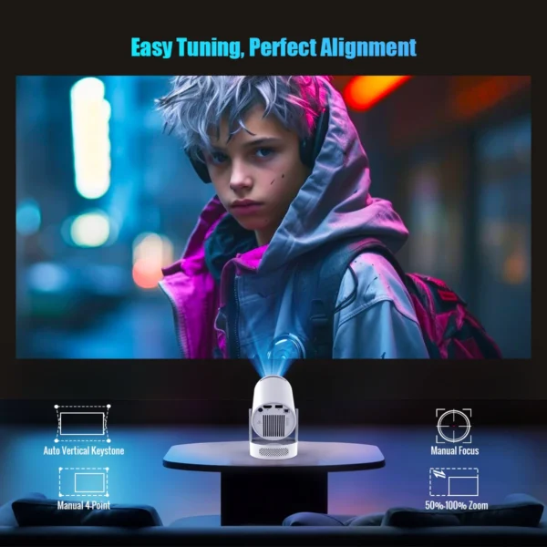 Magcubic HY300 Pro + 4K Android 11 Projetor 8000 Lumens WiFi 6 Projetor de Filme Portátil Home Alto-falante Embutido 720P HD Suporte - Imagem 2