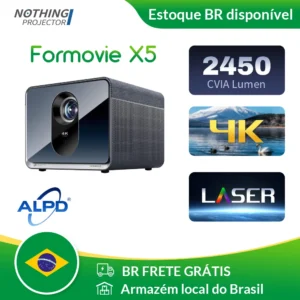 Formovie Fengmi X5 ALPD MEMC 4500 ANSI Laser Projector 4K Home Theater com Dolby Atmos 3840 × 2160 Video DLP Projector, 2450 Lúmens CVIA para cinema de aventura ao ar livre, Envio super rápido, projetor no Brasil