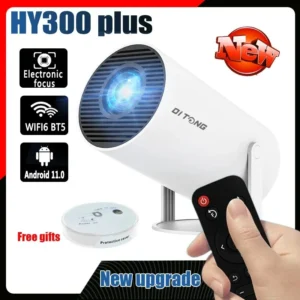 Ditong hy300 plus hd projetor portatil 4k 1280x720p android wifi led vídeo cinema em casa telefone mini jogos projetor filme