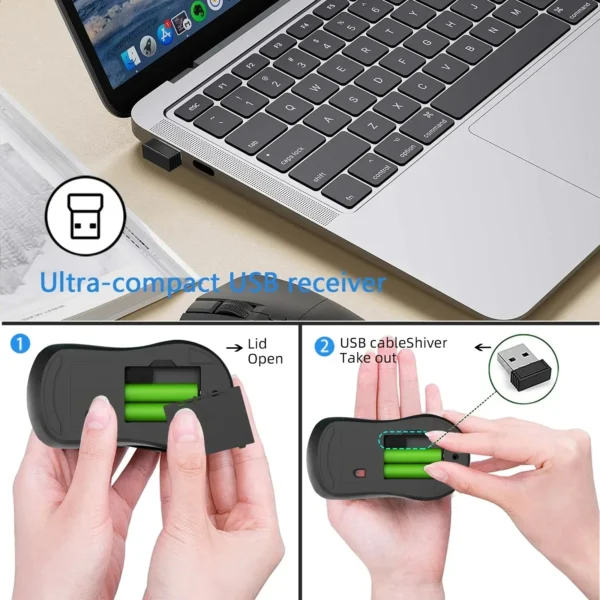 Mouse Gamer Sem Fio 2.4G - 3 Níveis DPI (800/1200/1600), Recarregável e Ergonômico - Imagem 6