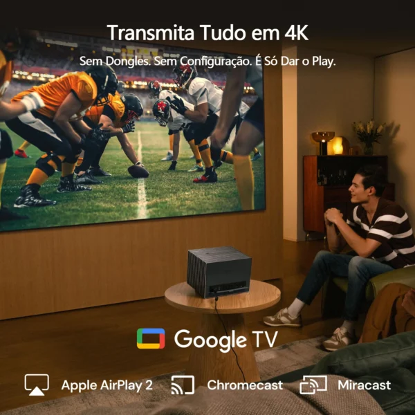 Projetor triplo laser Valerion Vision Master Pro2 4K IMAX, 3000 lúmens ISO, compatível com Google TV, para jogos, cinema em casa - Imagem 6