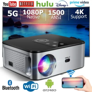 Horlat t03 1500ansi lumens android 4k projetor led full hd 1080p vídeo 8k home theater auto keystone 5g wifi projetor portátil