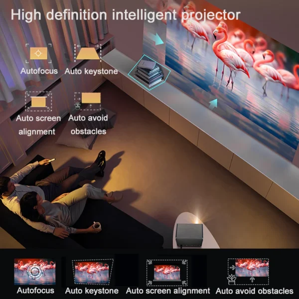 Ditong 2025 novo projetor j10 nativo 1080p autofoco 4k hd vídeo ao ar livre telefone móvel android casa inteligente projetor led - Imagem 3