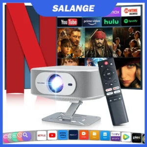 P92 Max Home Projetor 1080P FHD Dual Band WIFI BT 5.2 Android 13.0 com suporte de ajuste de 180 ̊ Smart Beamer Certificado Netflix