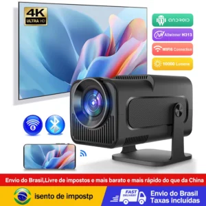 Projetor hy320 original 4k android 11 nativo 1080p duplo wifi6 bt5.0 cinema em casa projetor portátil ao ar livre atualizado hy320mini