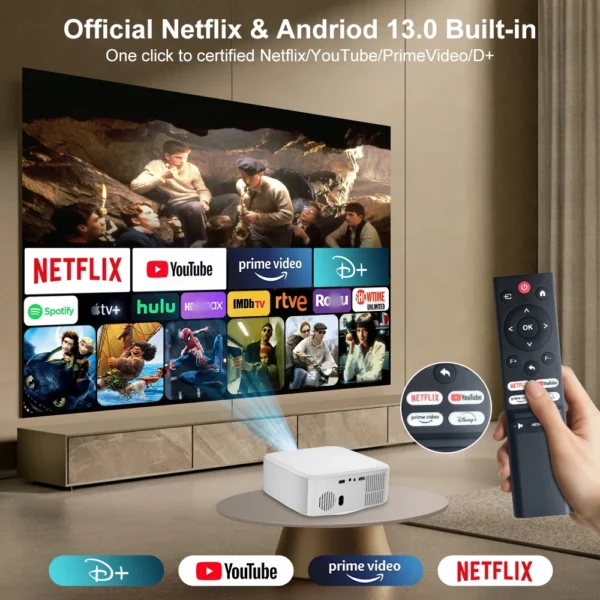Salange Netflix Oficialmente Licenciado Android 13 P92MAX Projetor Inteligente 4K 1080p Nativo Dual WiFi BT5.2 12000L Elec Focus HD Filme - Imagem 2