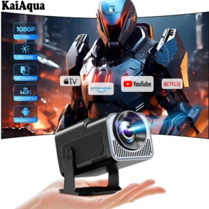 Novo projetor KaiAqua HY320 Android 11 390ANSI HD 4K nativo 1080P Dual Wifi6 BT5.0 Nível de cinema Projetor portátil HY300 atualizado