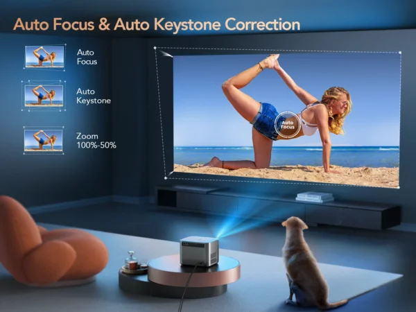 Projetor TOPTRO X7 4K Android 9.0 26000 Lumens nativo 1080P WiFi6 Projetor Bluetooth Foco automático/Keystone Home Theater ao ar livre - Imagem 4