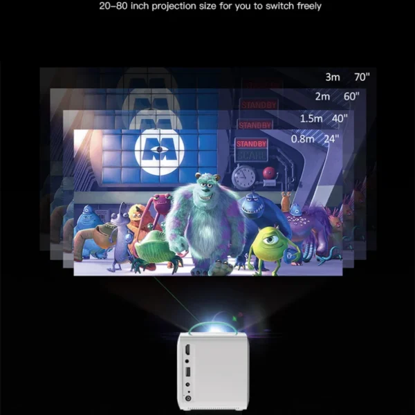 Salange q2 portátil mini projetor de filmes mesma tela smartphone 640*480p para acampamento ao ar livre home theater presentes das crianças - Imagem 2