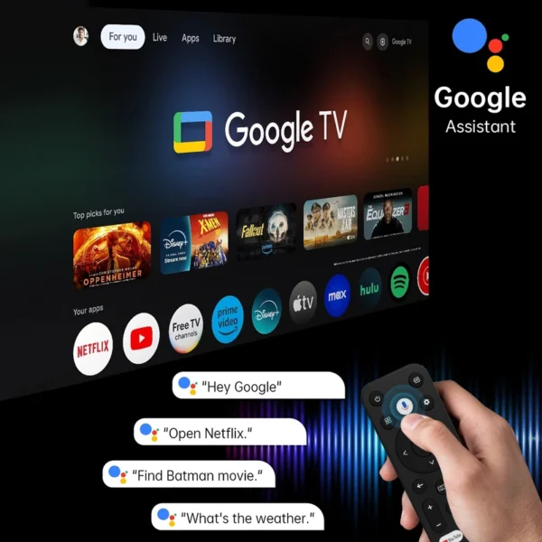 Projetor CAIWEI S7+ Google TV para filmes 4K Full HD 1080P Android 14 2000 ANSI Vídeo Home Theater Projetores inteligentes com Dolby - Imagem 5