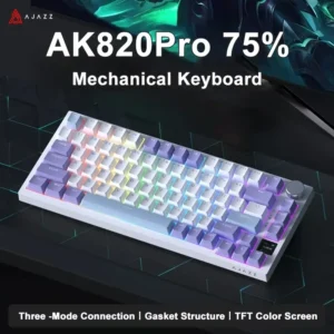 Ajazz ak820/ak820pro teclado mecânico para jogos 75% 82 teclas com fio modo único/bluetooth teclado gamer sem fio para laptop pc
