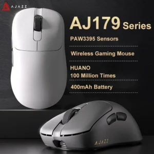 Mouse para Jogos Sem Fio PAW3395 com Base de Carregamento RGB 26000DPI - Mouse Ergonômico Leve para PC Gamer e Laptop - AJAZZ AJ179 PRO
