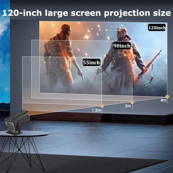 Projetor 4K Full HD HY320 KaiAqua WiFi6 250 ANSI Lumen Auto Keystone Correction Bluetooth 5.1 Dispositivo de Home Theater Projetor LED - Imagem 6