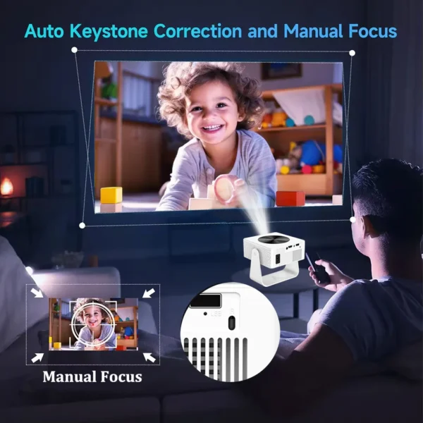 Projetor 4k t1pro kaiaqua recentemente 250 ansi android 13 banda dupla wifi6 bt5.0 auto keystone portátil ao ar livre projetor de cinema em casa - Imagem 4