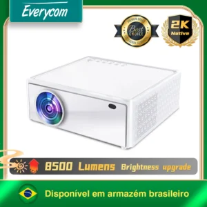 Everycom 2K E700 Pro 2560x1440p Projetor 4K Android 12 Smart tv para Projetores de feixe de cinema em casa com 3 + 32G 2.4/5G WIFI