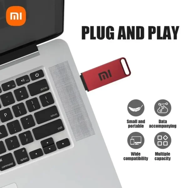 XIAOMI-Pen Drive de Metal Impermeável, Pen Drive de Alta Velocidade, USB 3.1, Memória Tipo C para Computador, Dispositivos de Armazenamento, Original, 2TB, 1TB - Imagem 2