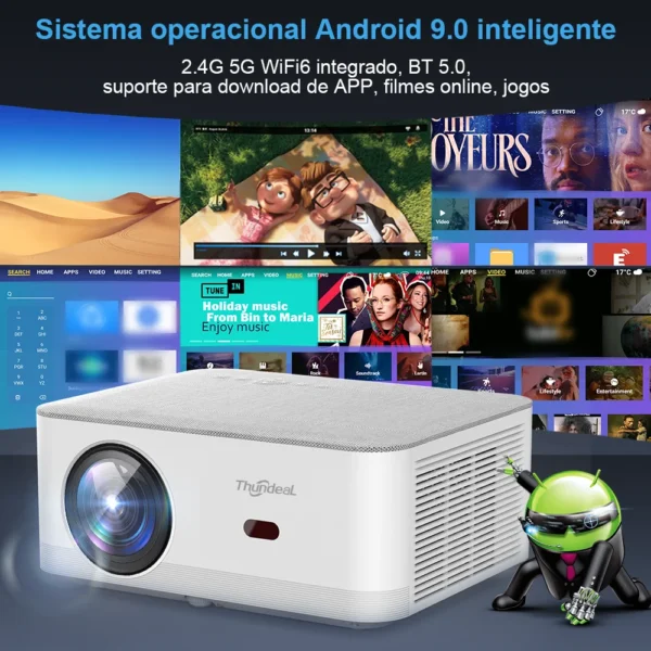 ThundeaL Mini Projetor Portátil TD92 Pro FHD 1080P Full HD Feixe 4K Vídeo WiFi Projetor Android TD92Pro Filme 3D Home Theater - Imagem 3