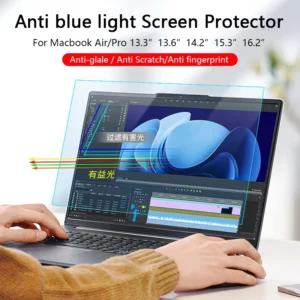 Protetor de tela de proteção para os olhos para macbook air 13 13.6 15.3 m2 pro 14 16 2023 anti-reflexo anti luz azul fosco filme para laptop pet