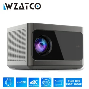 WZATCO Auto focus Full HD 1080P Portátil Android 32GB 5G Projetor LED inteligente 9000 Lumens LCD Projetor Home High-end Beamer