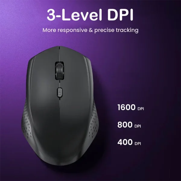 Mouse Bluetooth 5.2 + 2.4G Dual Mode - Silencioso, Recarregável 1600DPI para Games (Win/Mac) - Imagem 4
