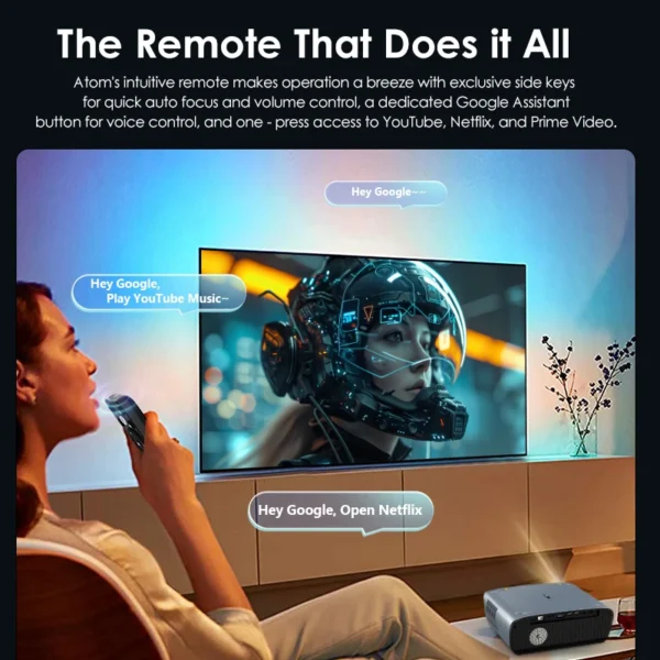CAIWEI S7+ 1080P Full HD 4K Suporte Projetor Foco Automático Android 14 Home Cinema Vídeo Theater Projetores Inteligentes Portáteis para Exteriores - Imagem 5