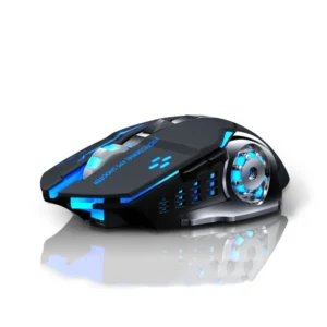 Mouse Gamer Sem Fio Recarregável - Silencioso, Bluetooth/2.4G/USB, Retroiluminação Mecânica para PC