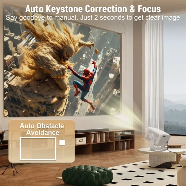 Salange 360 ° Projetor nativo 1080P 650ANSI 4K Android 11 com foco automático Keystone Air Mouse Wifi6 BT5.2 Filme portátil ao ar livre - Imagem 6