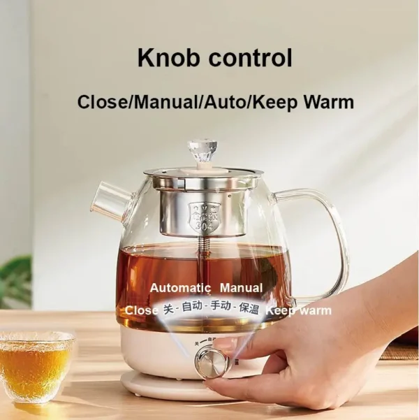 1000ml chaleira elétrica pu'er chá vapor bule casa multi-função máquina de fazer chá isolamento automático bule de vapor 600w - Imagem 4