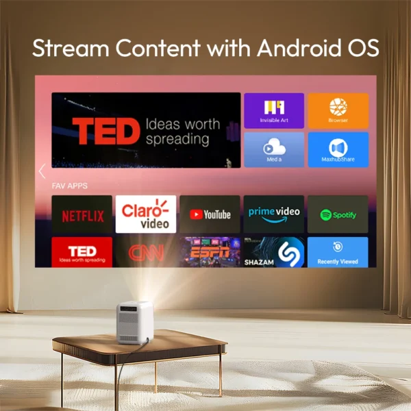 BYINTEK LOVE U4 Smart Mini Projetor de Home Theater 4K 1080P Vídeo Android WIFI para Cinema de Smartphone - Imagem 6