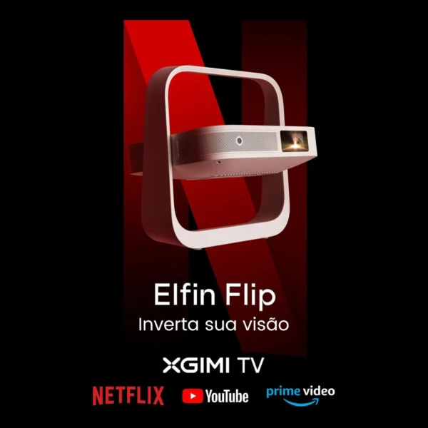Frete Grátis no Brasil e Envio Rápido, HOT XGIMI Elfin Flip Projetor portátil com suporte 400 ISO Lumens Design compacto e inteligente Projetor LED+Laser DLP 1080p para cinema em casa com Netflix licenciado - Imagem 2