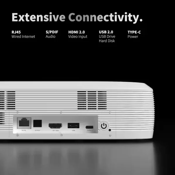Wupro G3 UST Projetor de laser triplo 4k Google TV 650 ANSI Lumens Foco automático WiFi Projetores de lançamento ultracurto para cinema em casa - Imagem 6