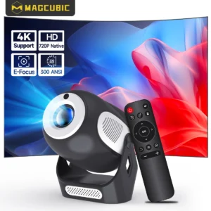 Magcubic hy300 x 4k android 11 projetor com foco elétrico 300ansi wifi6 bt5.0 projetor portátil som de alta fidelidade casa ao ar livre