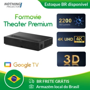 Projetor no brasil Formovie Theater Premium 4k Tripo Laser MEMC 2200 ISO Lúmens projetor laser 4k curta distancia cinema em casa projetor com 3D Google TV e Netflix, Frete Grátis no Brasil