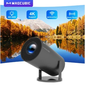 Projetor magcúbico android11 4k 1280*720p hy300 pro duplo wifi 260ansi 180 flexível bt5.0 cinema projetor portátil ao ar livre