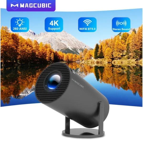 Projetor magcúbico android11 4k 1280*720p hy300 pro duplo wifi 260ansi 180 flexível bt5.0 cinema projetor portátil ao ar livre