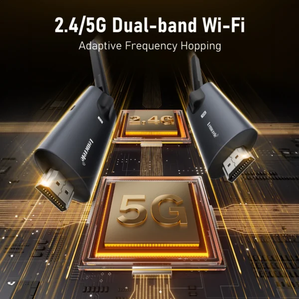 Lemorele 5G 200M Transmissor e Receptor HDMI Sem Fio Reunião Transmissor Bluetooth Áudio para Laptop TV Projetor Monitor Veio - Imagem 4