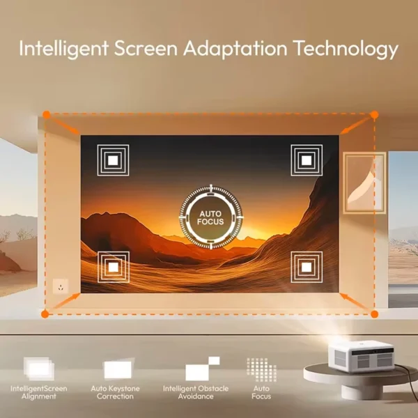 BYINTEK LOVE U14 Full HD 1080P Projetor 4K Inteligente Bluetooth WiFi 6 Suportado 1250ANSI Foco Automático Projetores de Cinema Home Theater - Imagem 4