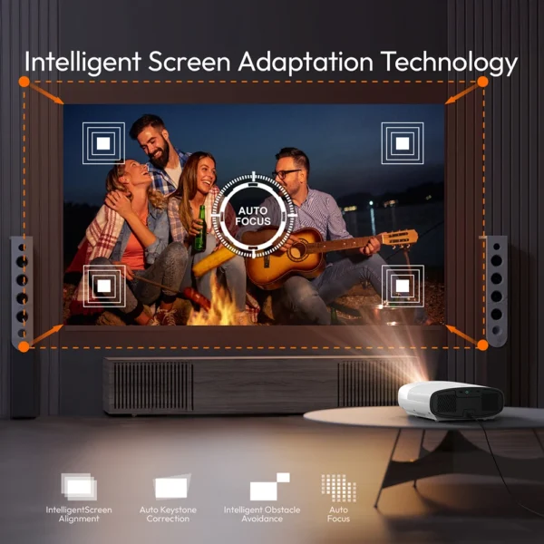 Vevshao a22 projetor full hd 1080p 4k 1000ansi android wifi foco automático 10w * 2 projetor de home theater para vídeo de reunião de escritório - Imagem 3