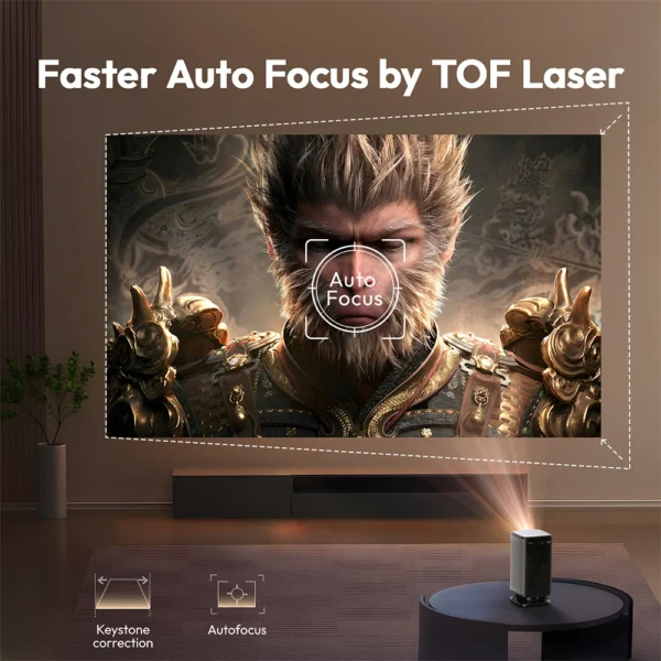 BYINTEK P70X Mini Projetor Portátil com Bateria Embutida 4K Suporte 3D Wifi para Filmes Ao Ar Livre Noite Projetores de Home Theater - Imagem 6