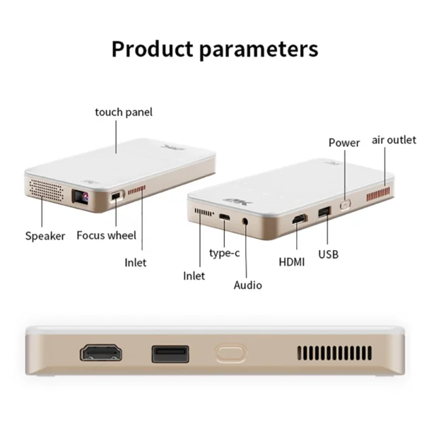 Smartldea Novo Mini Projetor Portátil Inteligente Android9.0 WIFI Vídeo Pico LED Projetor DLP Home Theater Full HD 1080P 4K Cinema 3D - Imagem 6